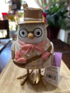 Spritz “Truffle” Felt and Material Bird Figure 2024 NWT